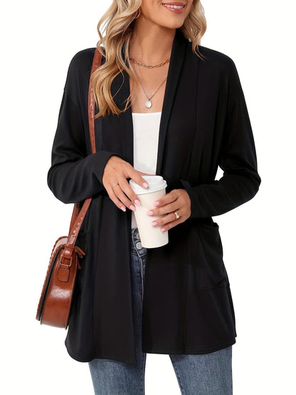 Sophie | Thick knitted casual cardigan with long sleeves and open front