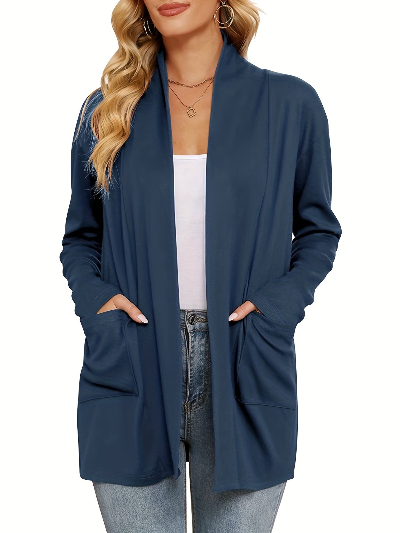 Sophie | Thick knitted casual cardigan with long sleeves and open front