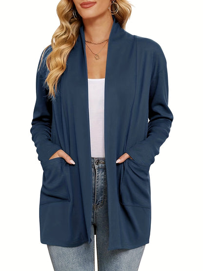 Sophie | Thick knitted casual cardigan with long sleeves and open front