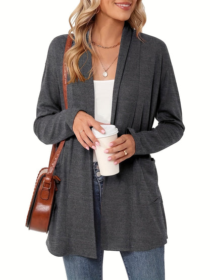 Sophie | Thick knitted casual cardigan with long sleeves and open front
