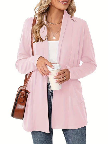 Sophie | Thick knitted casual cardigan with long sleeves and open front