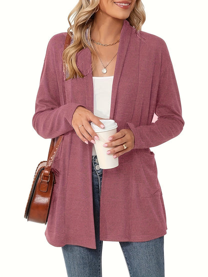 Sophie | Thick knitted casual cardigan with long sleeves and open front