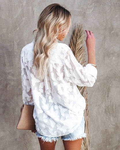 Sophie | White blouse with pattern