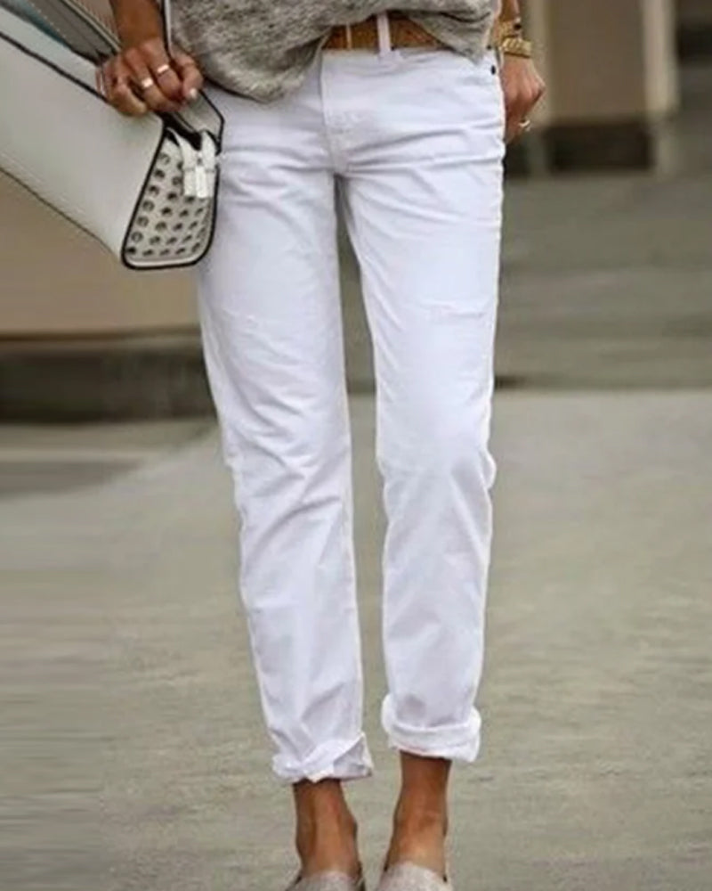 Stylish Casual Plain Colour Trousers
