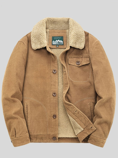 Sven | Warm fleece corduroy men's button jacket