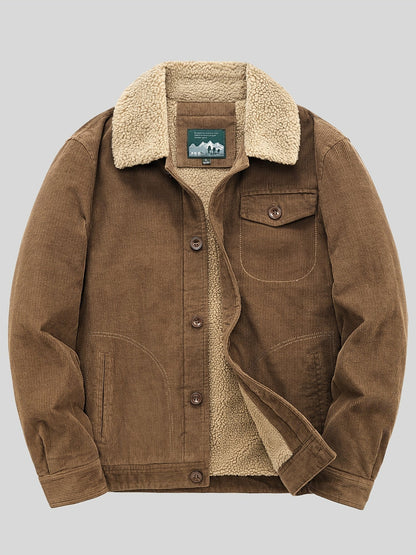 Sven | Warm fleece corduroy men's button jacket