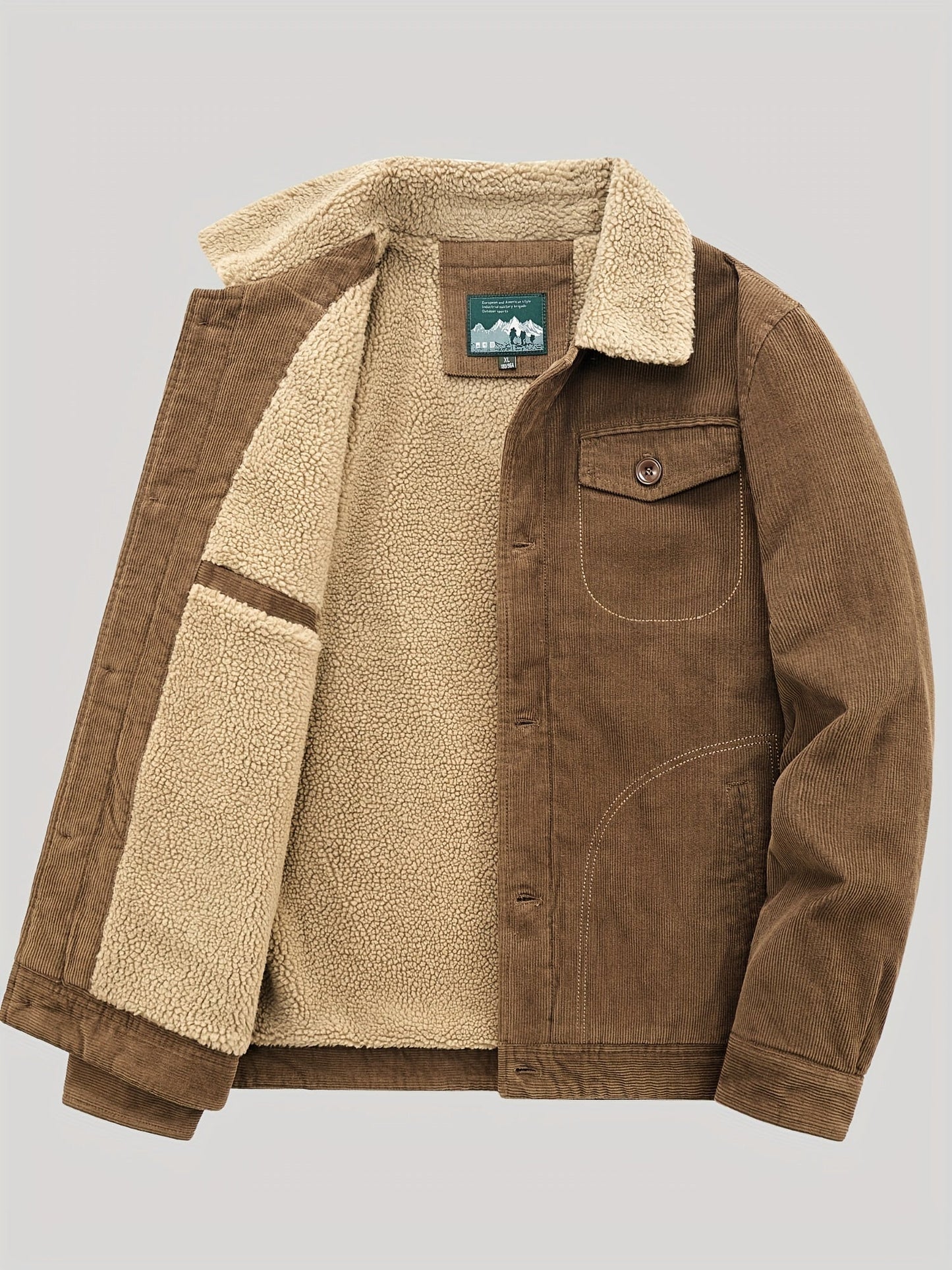 Sven | Warm fleece corduroy men's button jacket