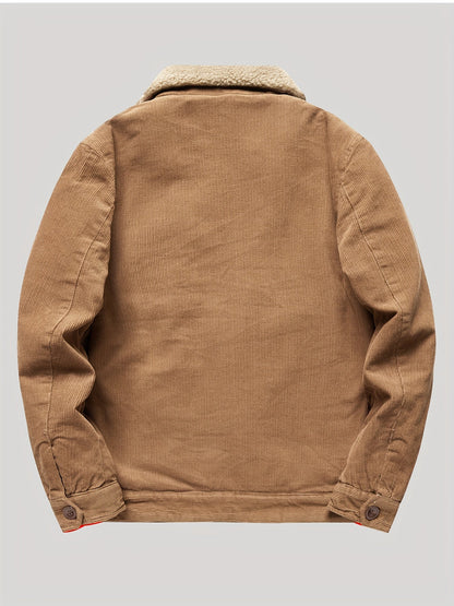 Sven | Warm fleece corduroy men's button jacket
