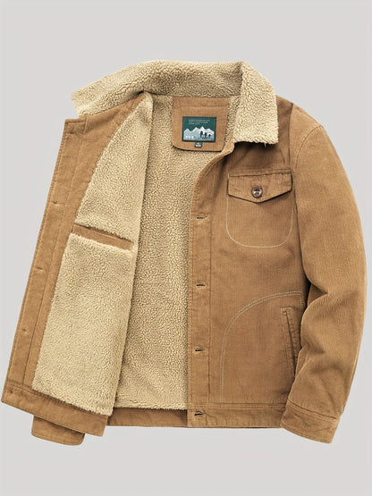 Sven | Warm fleece corduroy men's button jacket