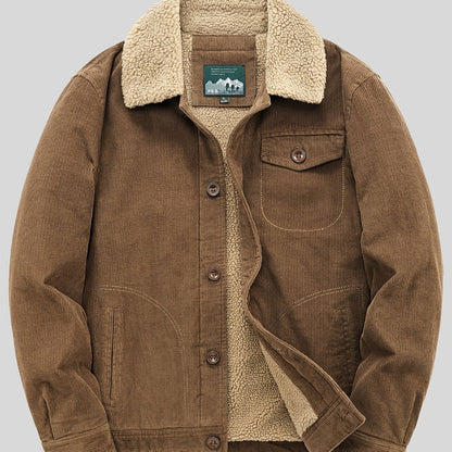 Sven | Warm fleece corduroy men's button jacket