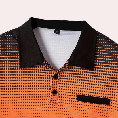 Teun | Orange Summer Shirt with Dots