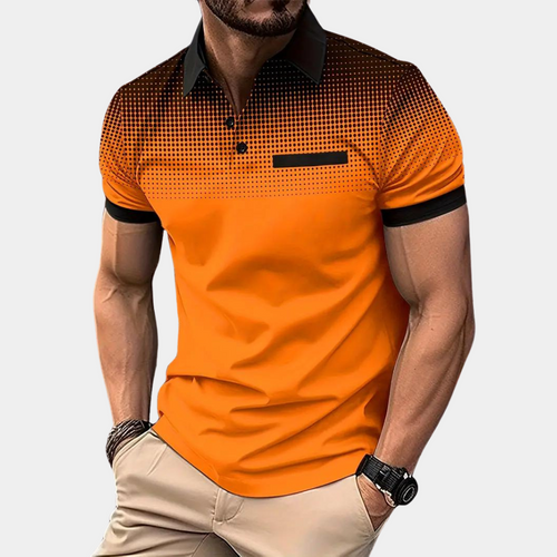 Teun | Orange Summer Shirt with Dots