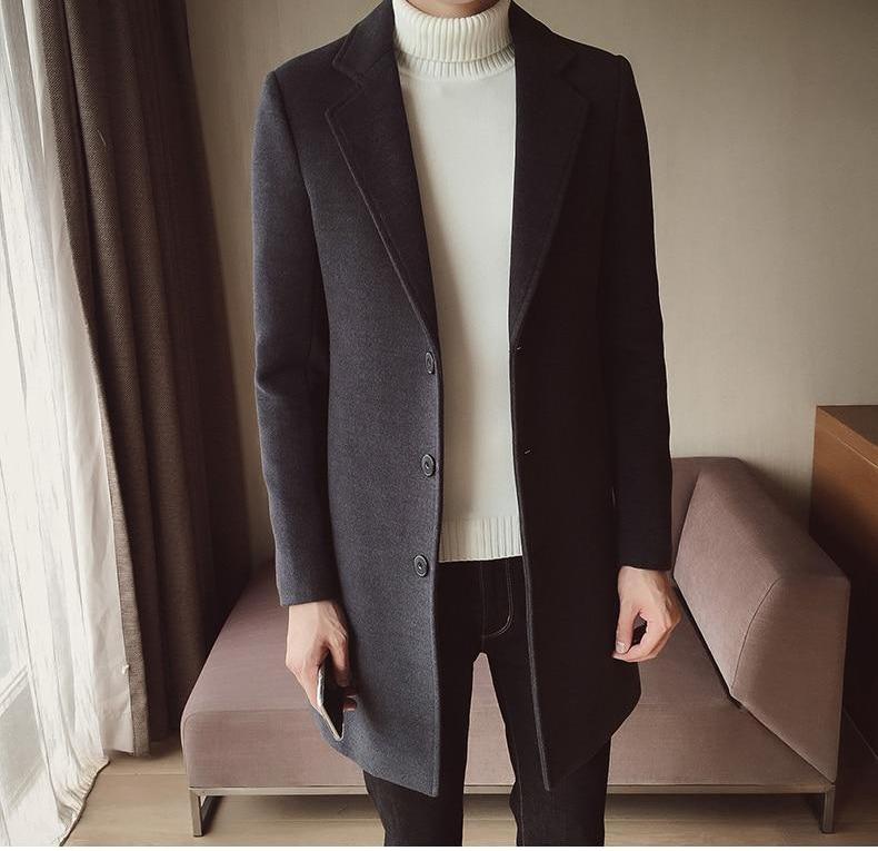 Tim | Long Wool Overcoat for Men