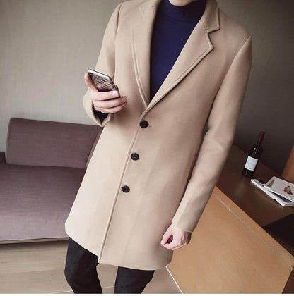 Tim | Long Wool Overcoat for Men