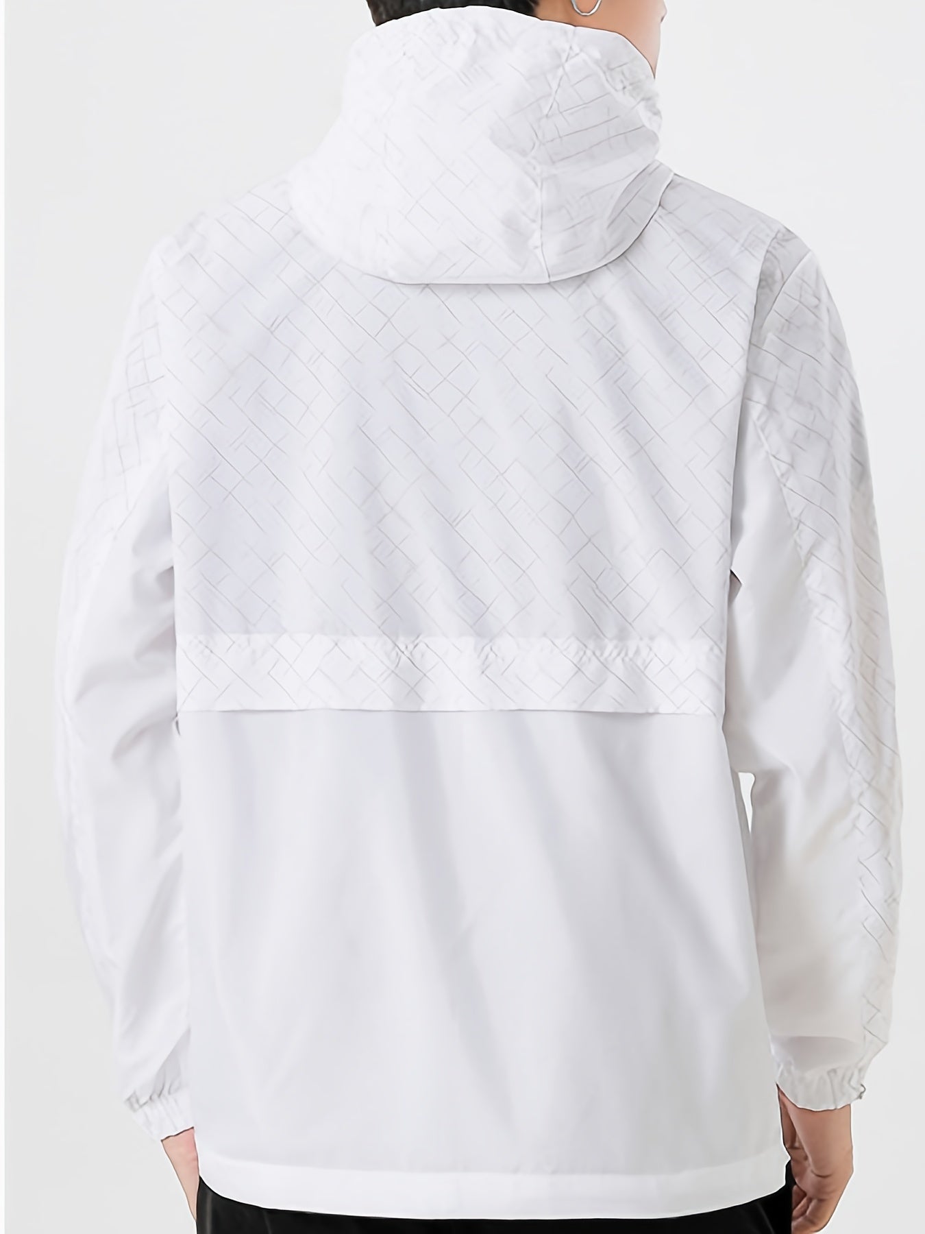 Tim | Lightweight men's windbreaker with check pattern and hood