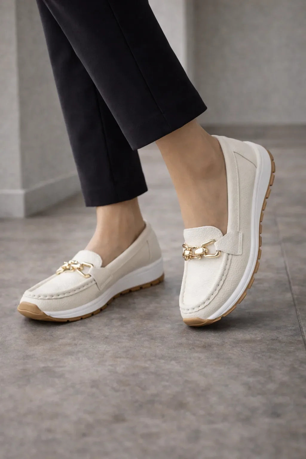 Ladies' Loafers with Gold Detail
