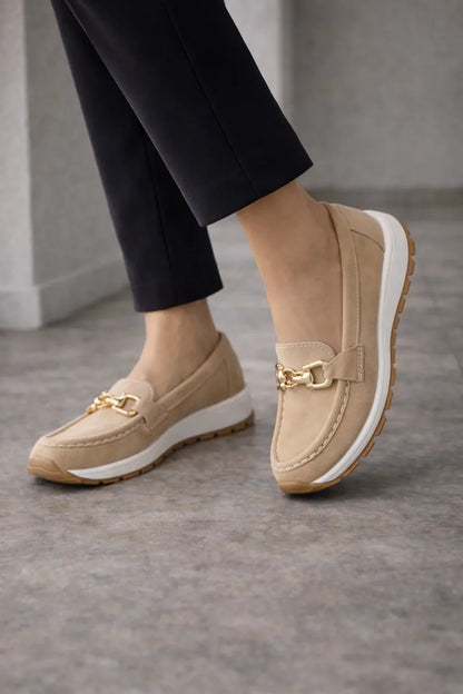 Ladies' Loafers with Gold Detail