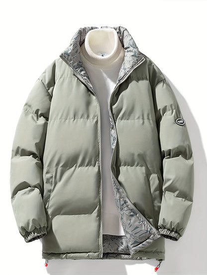 Tom | Reversible Thick Jacket with Stand-Up Collar and Long Sleeves
