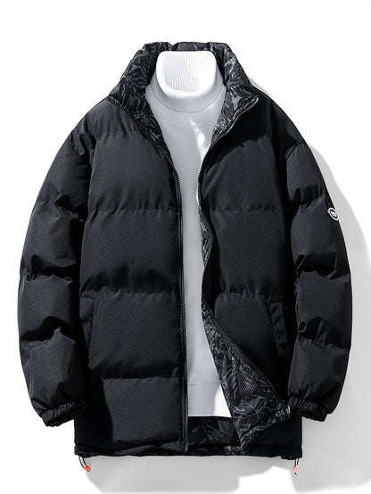 Tom | Reversible Thick Jacket with Stand-Up Collar and Long Sleeves