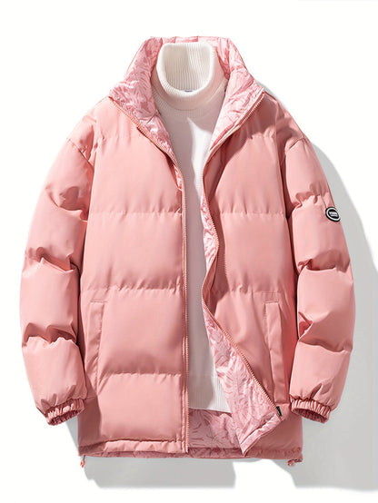 Tom | Reversible Thick Jacket with Stand-Up Collar and Long Sleeves