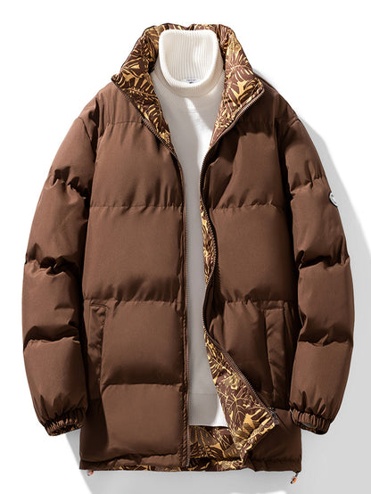 Tom | Reversible Thick Jacket with Stand-Up Collar and Long Sleeves