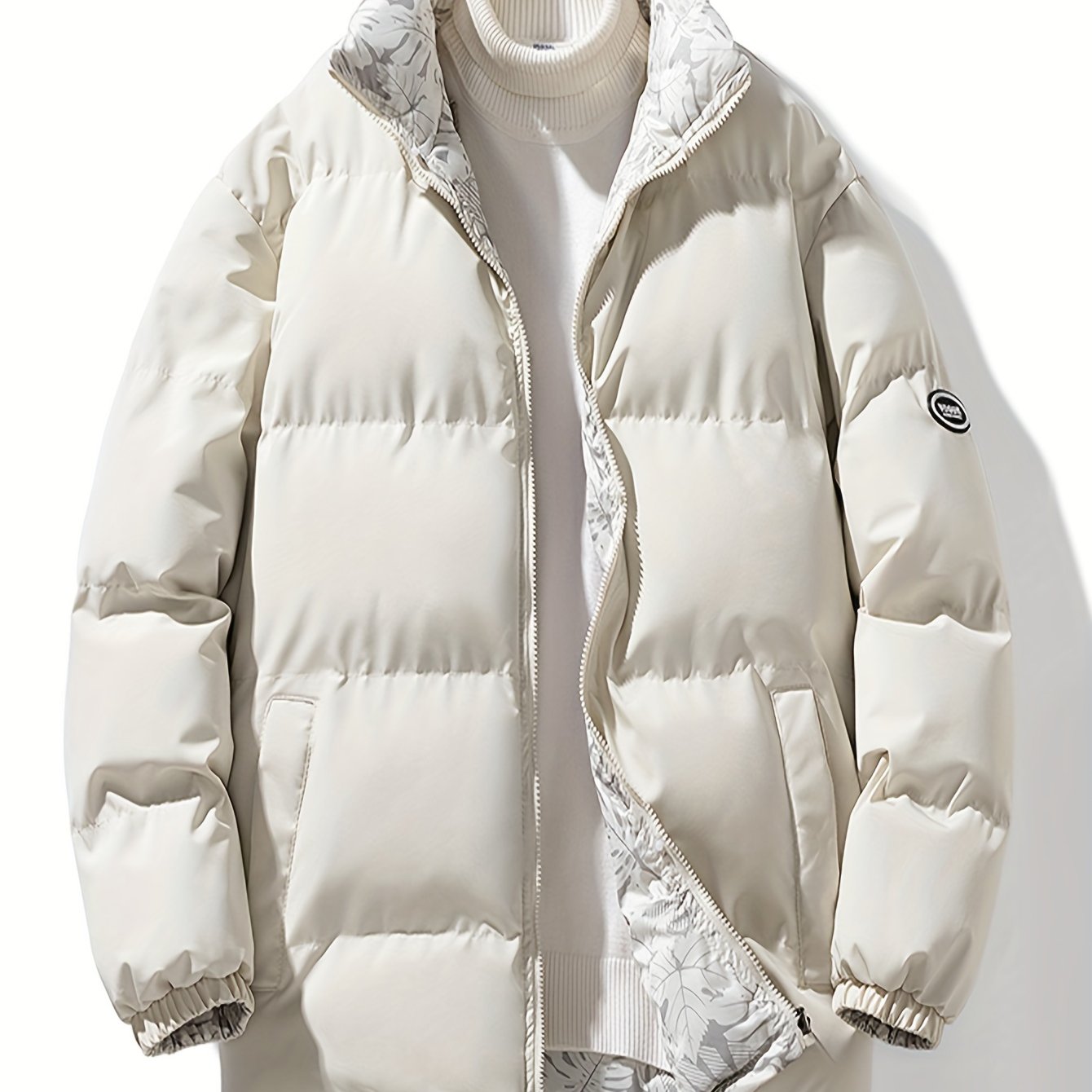 Tom | Reversible Thick Jacket with Stand-Up Collar and Long Sleeves