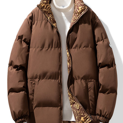 Tom | Reversible Thick Jacket with Stand-Up Collar and Long Sleeves