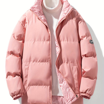 Tom | Reversible Thick Jacket with Stand-Up Collar and Long Sleeves