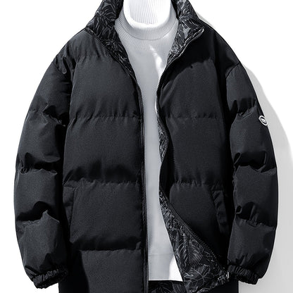 Tom | Reversible Thick Jacket with Stand-Up Collar and Long Sleeves