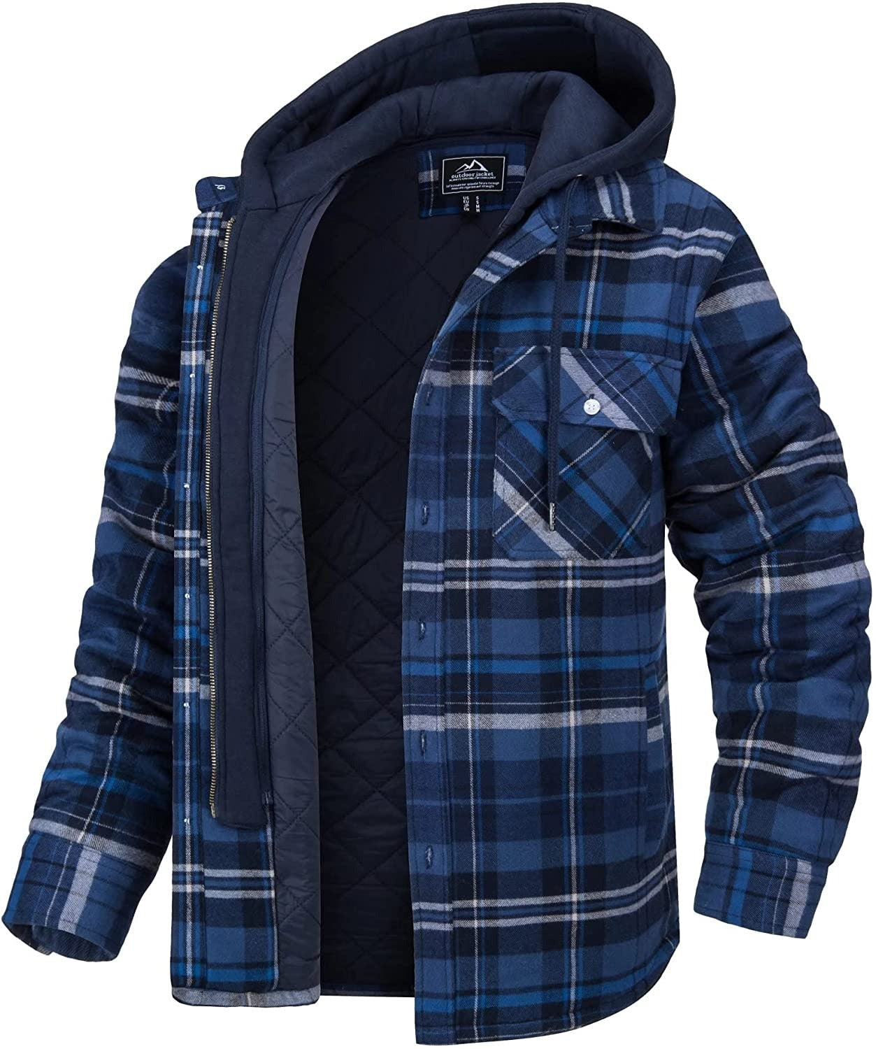 Tommy Jas | Checked men's jacket with hood and warm lining