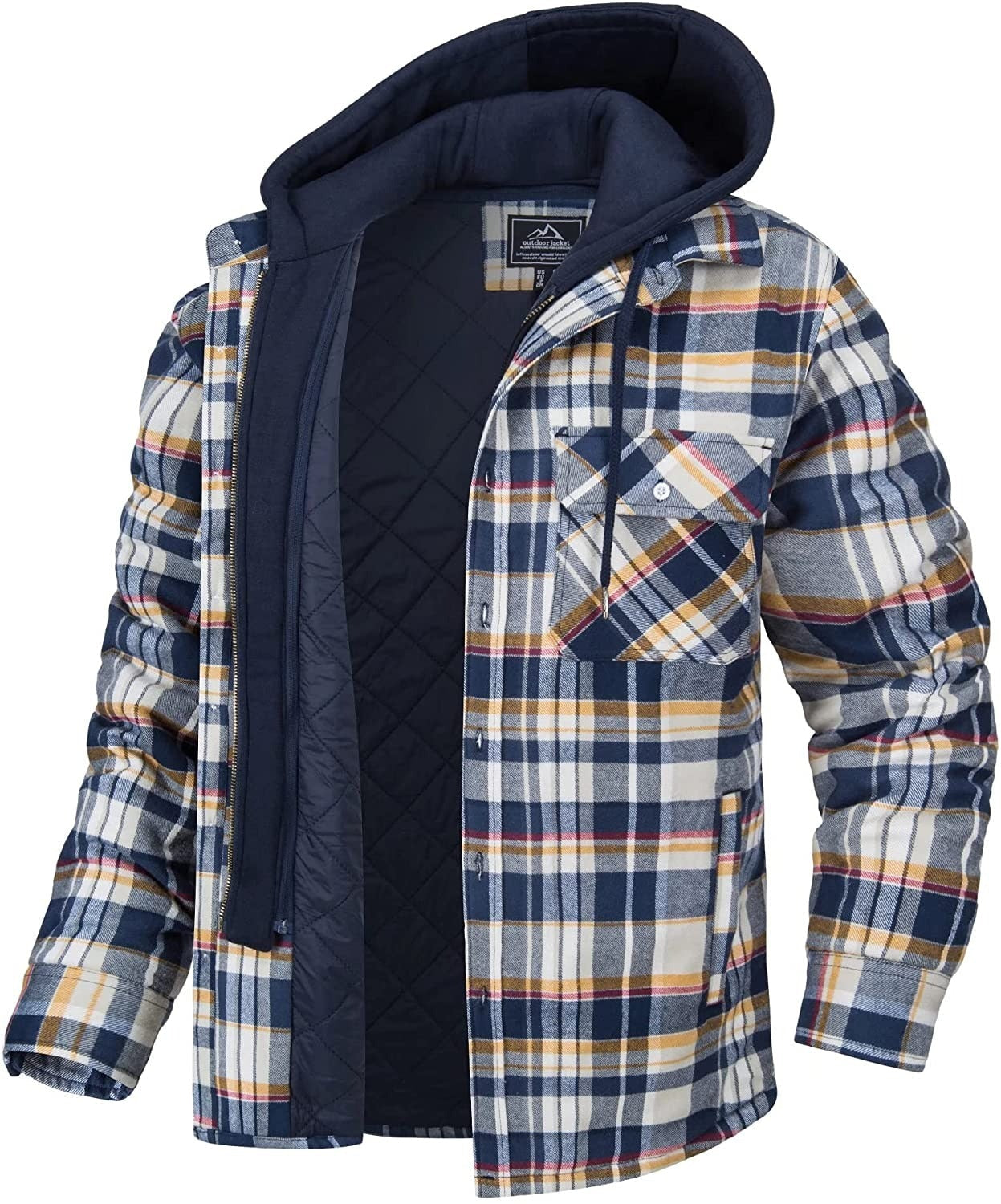 Tommy Jas | Checked men's jacket with hood and warm lining