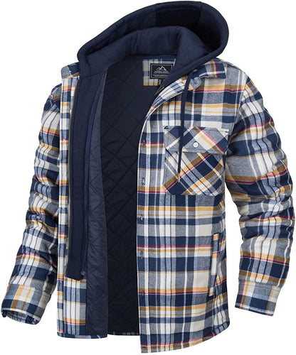 Tommy Jas | Checked men's jacket with hood and warm lining