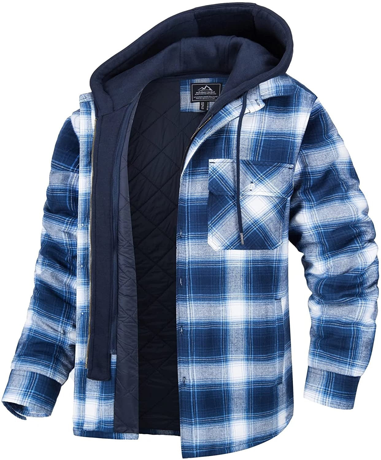 Tommy Jas | Checked men's jacket with hood and warm lining