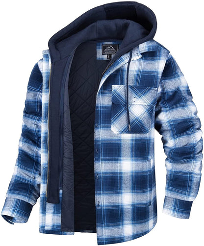 Tommy Jas | Checked men's jacket with hood and warm lining