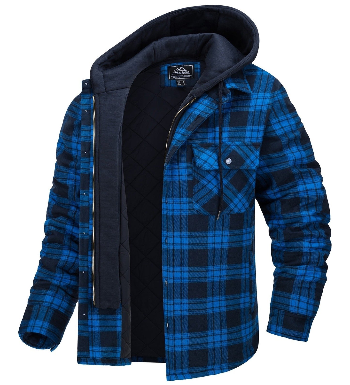 Tommy Jas | Checked men's jacket with hood and warm lining