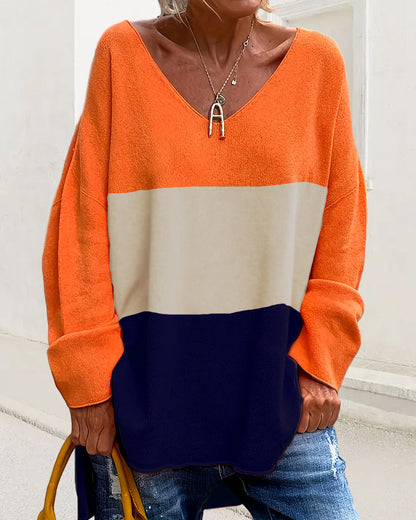 Top with Colour Blocks and Long Sleeves