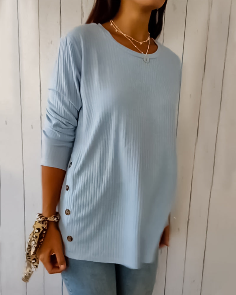 Top with long sleeves and round neck