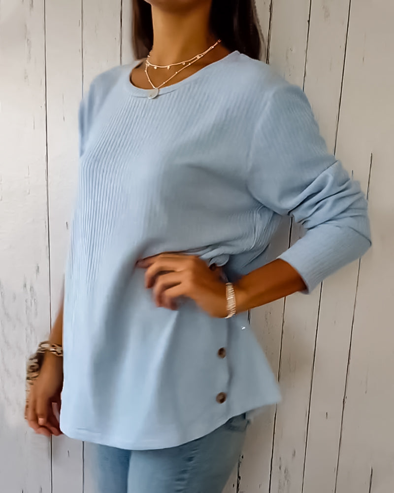 Top with long sleeves and round neck