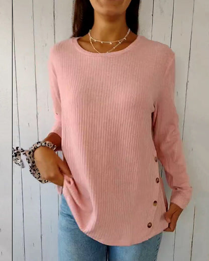 Top with long sleeves and round neck