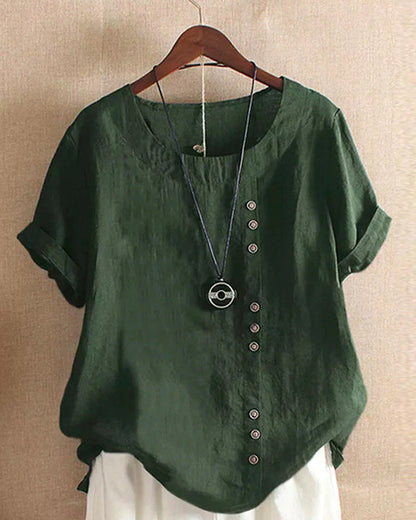 Vera | Plain T-shirt with Round Neck and Short Sleeves