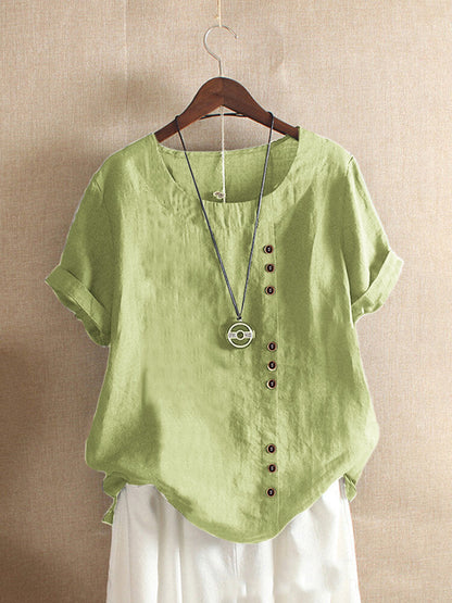 Vera | Plain T-shirt with Round Neck and Short Sleeves