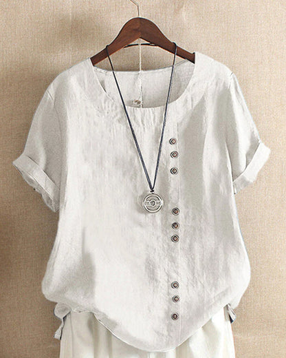 Vera | Plain T-shirt with Round Neck and Short Sleeves