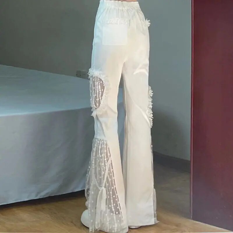 Viola | Flared Trousers | High Waist | Lace Details
