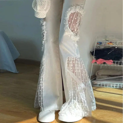 Viola | Flared Trousers | High Waist | Lace Details