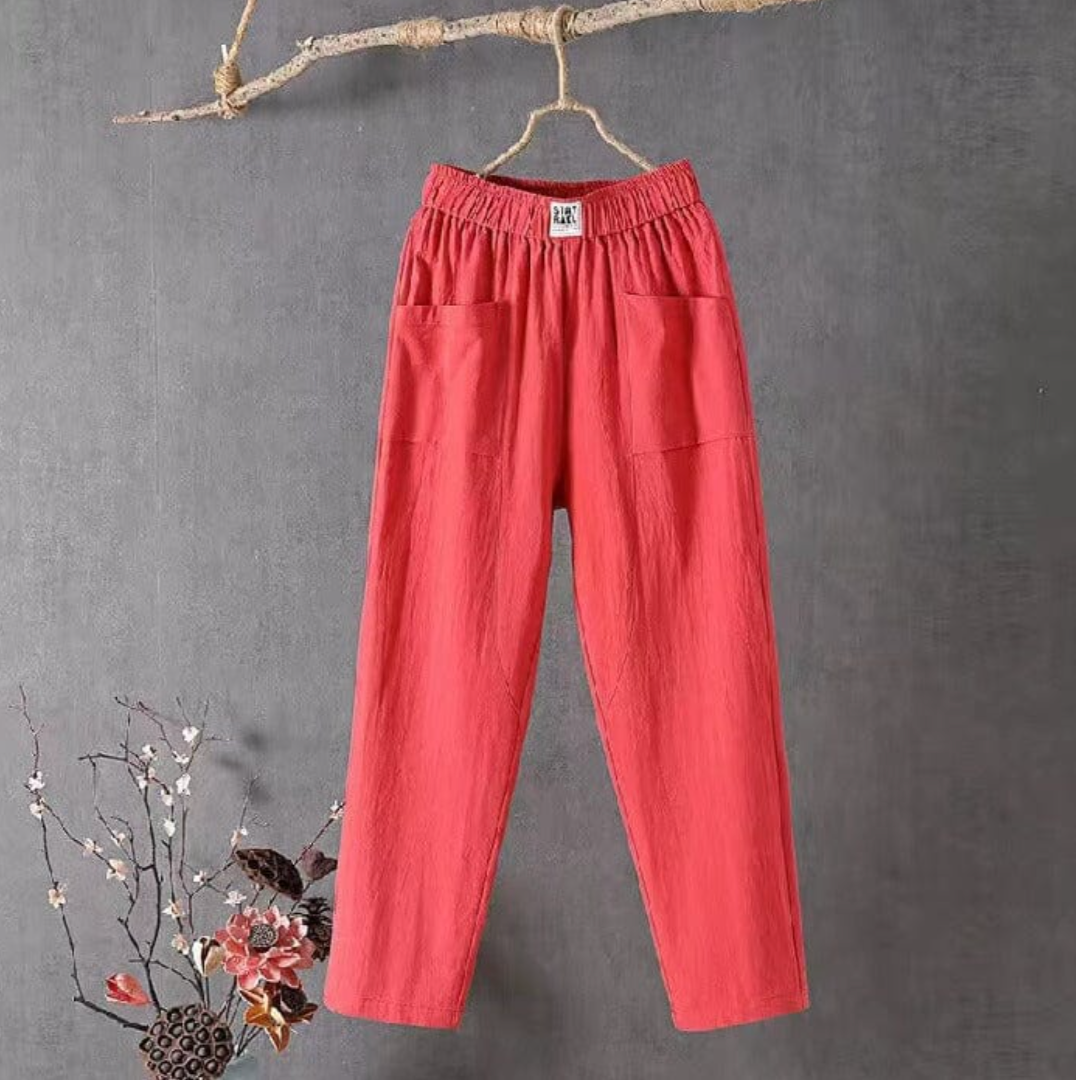 Wilma | Linen Trousers with Elastic Waistband