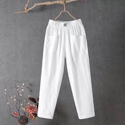Wilma | Linen Trousers with Elastic Waistband