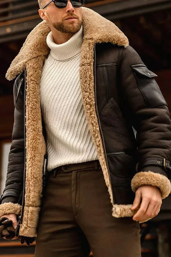 Wouter | Stylish Padded Leather Jacket for Men