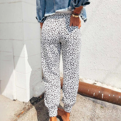 Xandra | Ladies' Trousers with Leopard Print