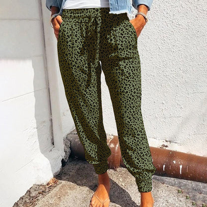 Xandra | Ladies' Trousers with Leopard Print