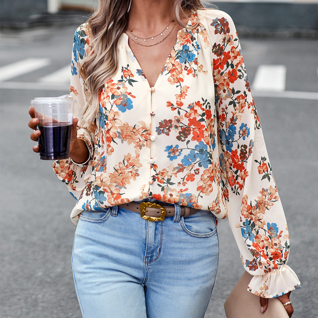Summer Floral Print Blouse